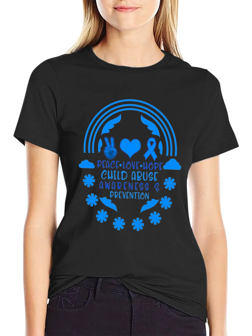 Child Abuse Awareness Tee - Peace Love Hope