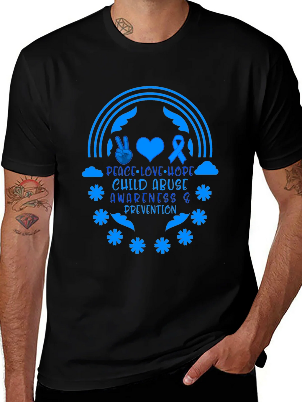 Child Abuse Awareness Tee - Peace Love Hope