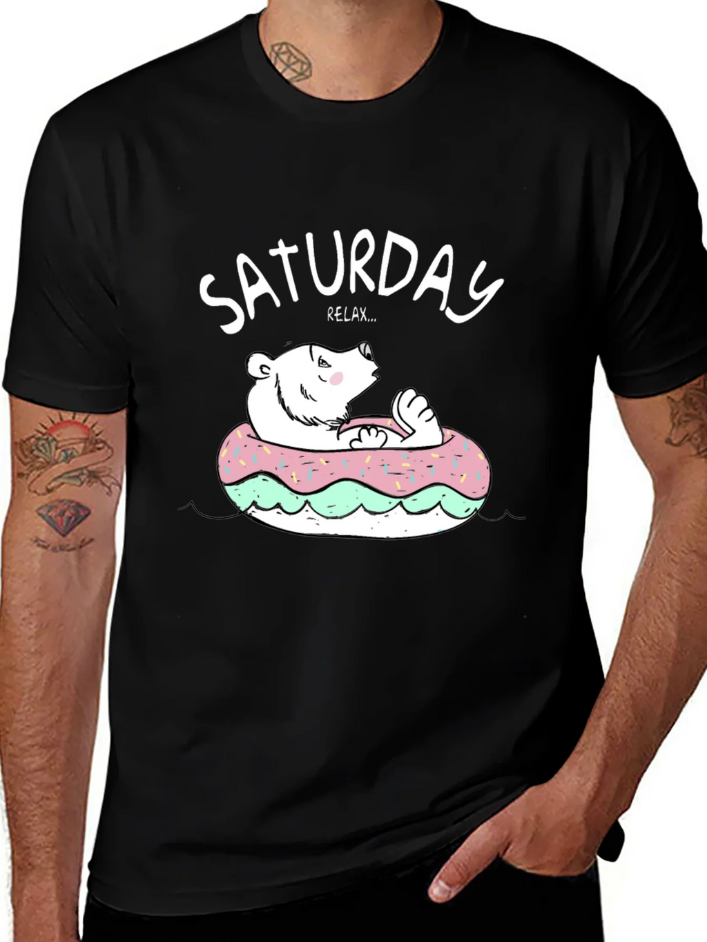 Saturday Relax Bear Donut T-Shirt