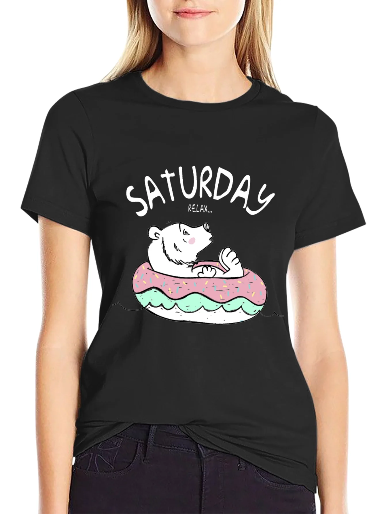 Saturday Relax Bear Donut T-Shirt