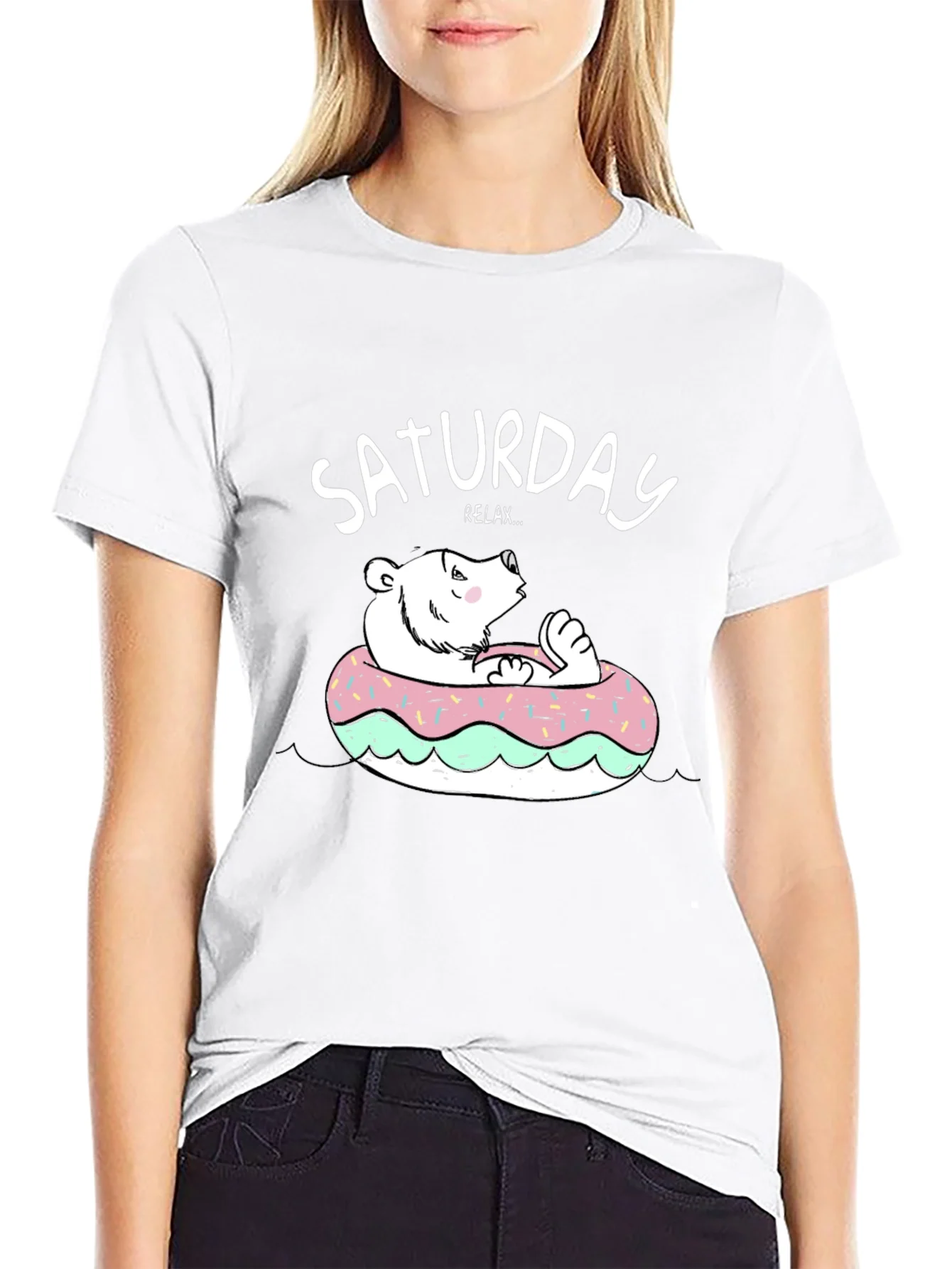 Saturday Relax Bear Donut T-Shirt