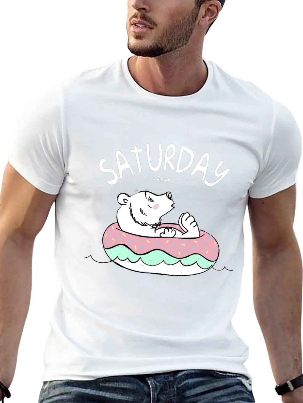 Saturday Relax Bear Donut T-Shirt