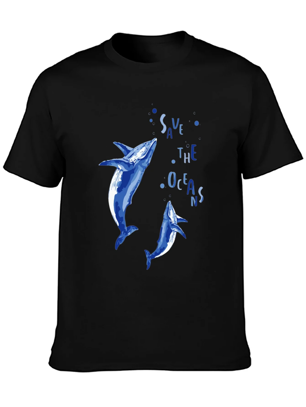 Save the Oceans Graphic Tee - Blue Dolphin Design