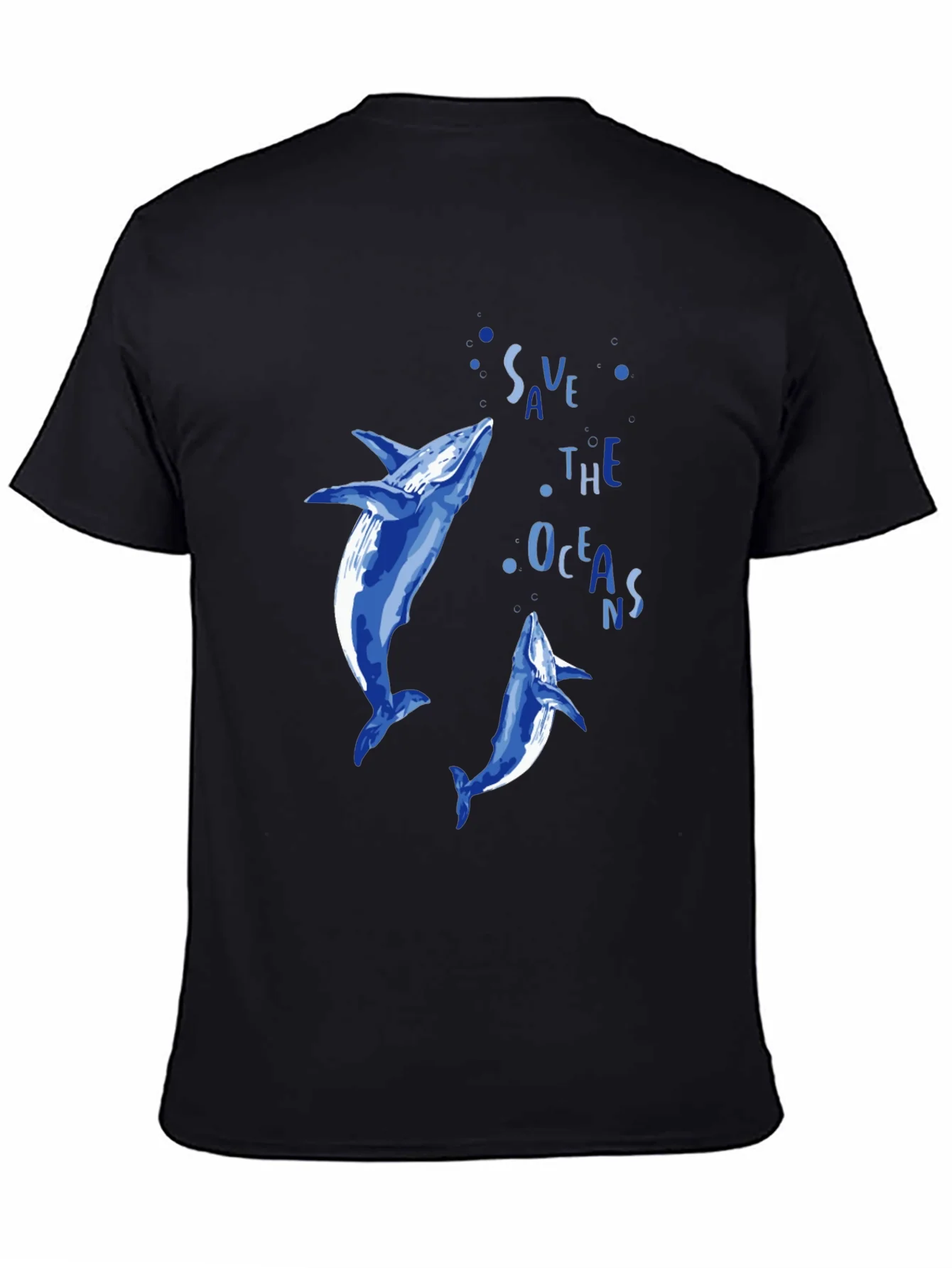 Save the Oceans Graphic Tee - Blue Dolphin Design