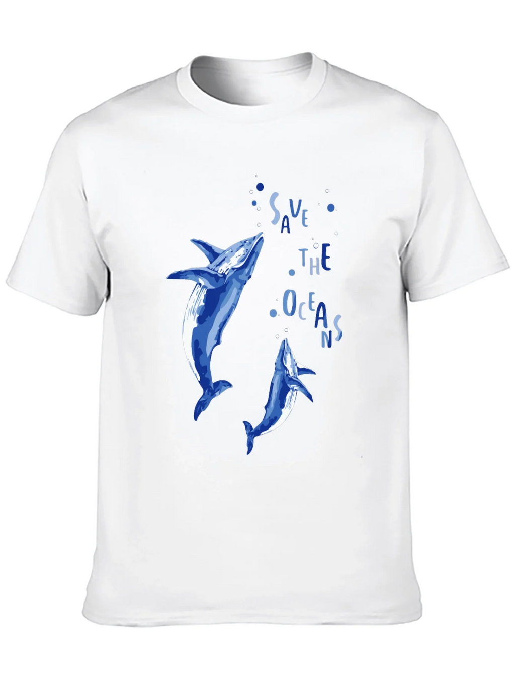 Save the Oceans Graphic Tee - Blue Dolphin Design