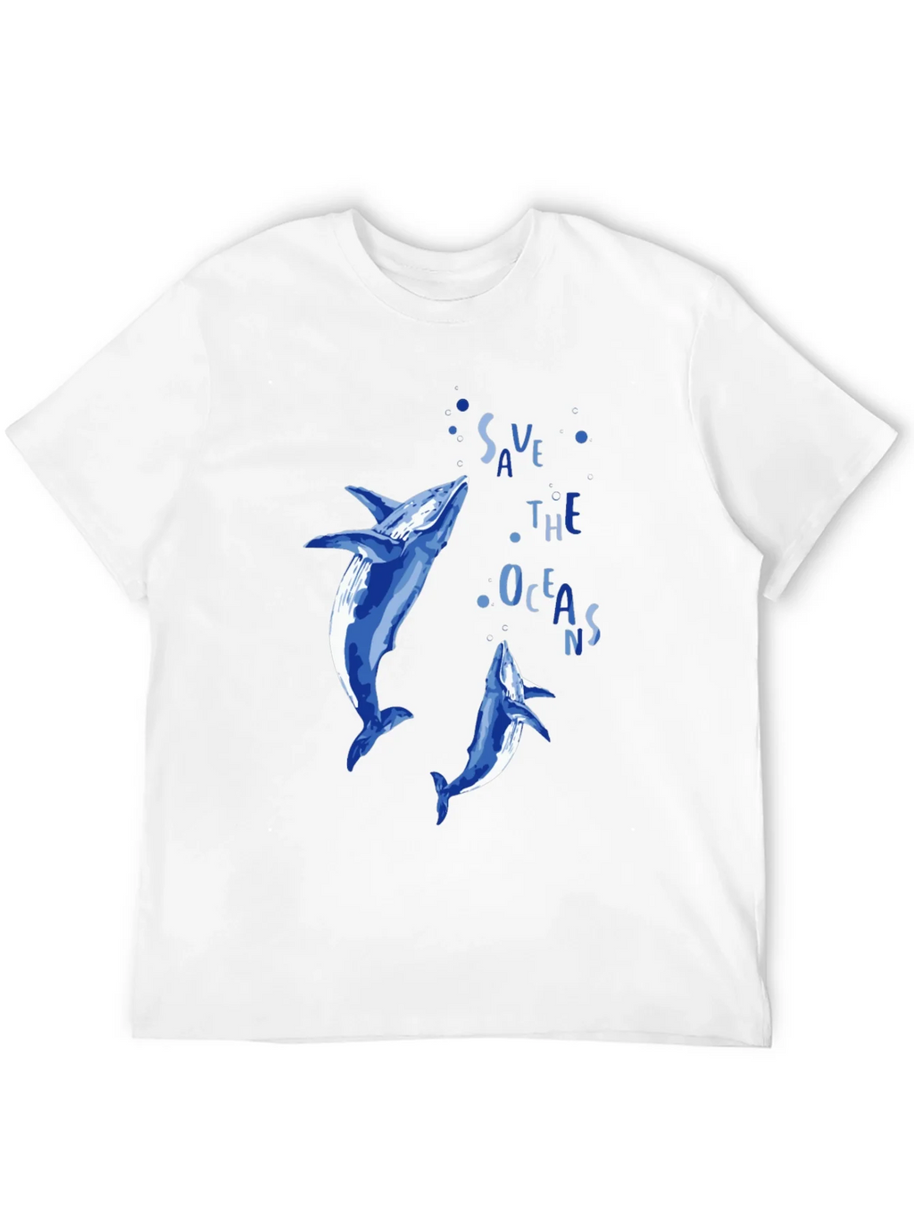 Save the Oceans Graphic Tee - Blue Dolphin Design