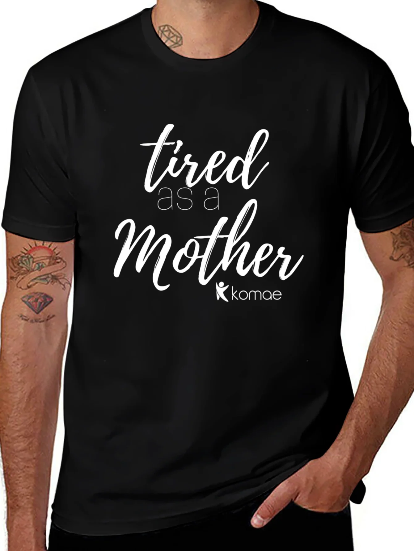Tired as a Mother Graphic Tee - Black Cotton T-Shirt