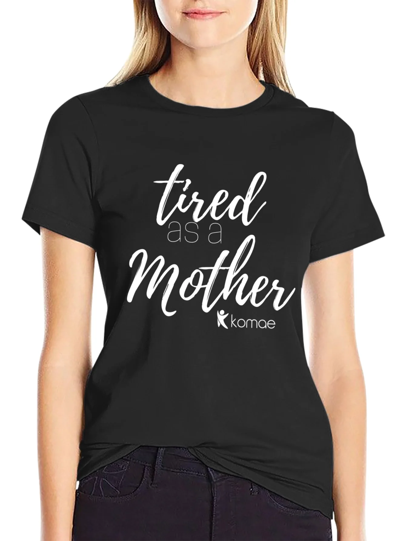 Tired as a Mother Graphic Tee - Black Cotton T-Shirt