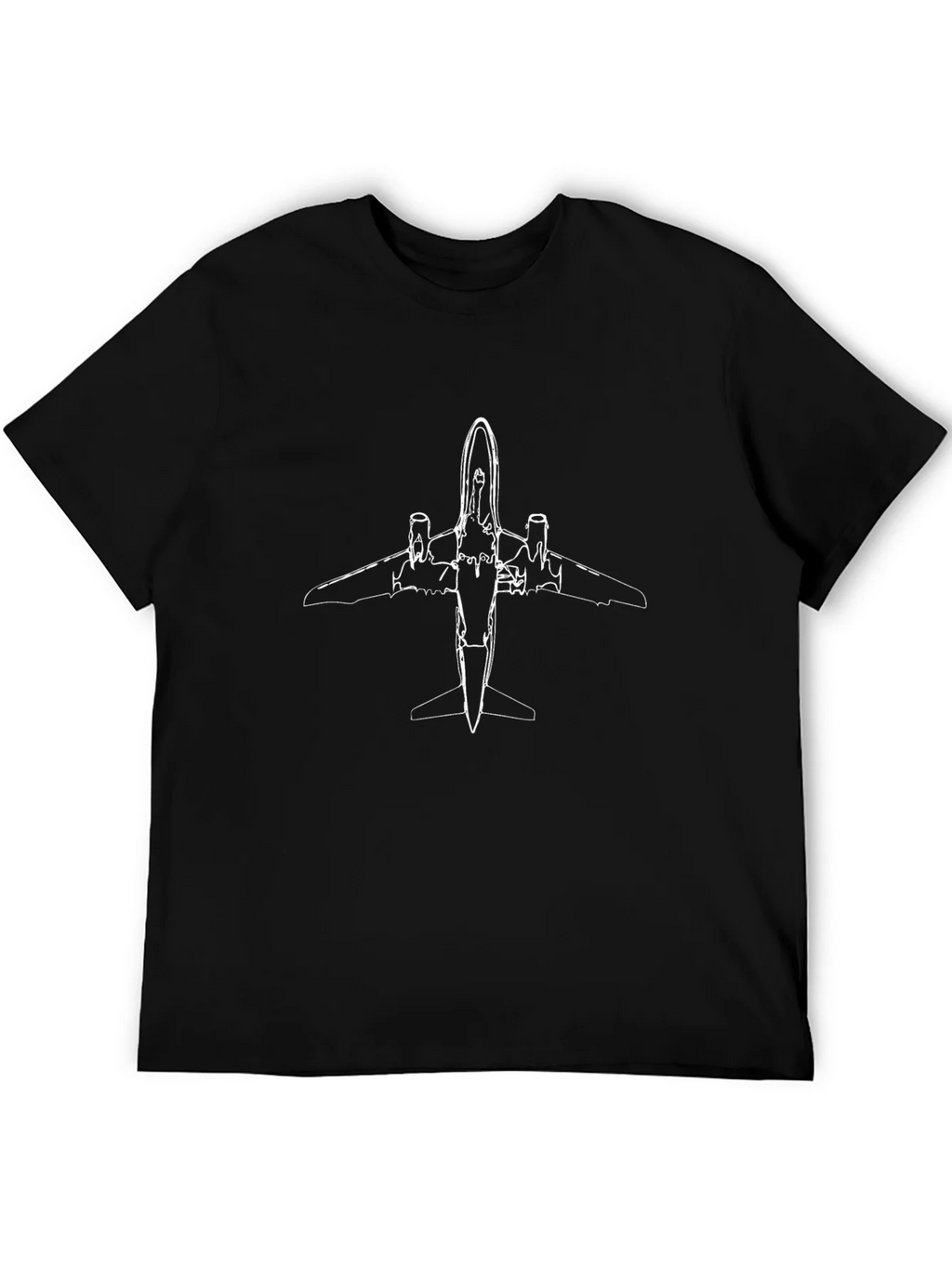 Black Airplane Outline Graphic Tee