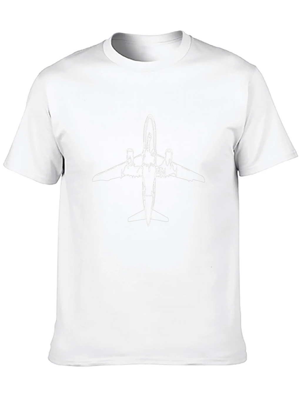 Black Airplane Outline Graphic Tee