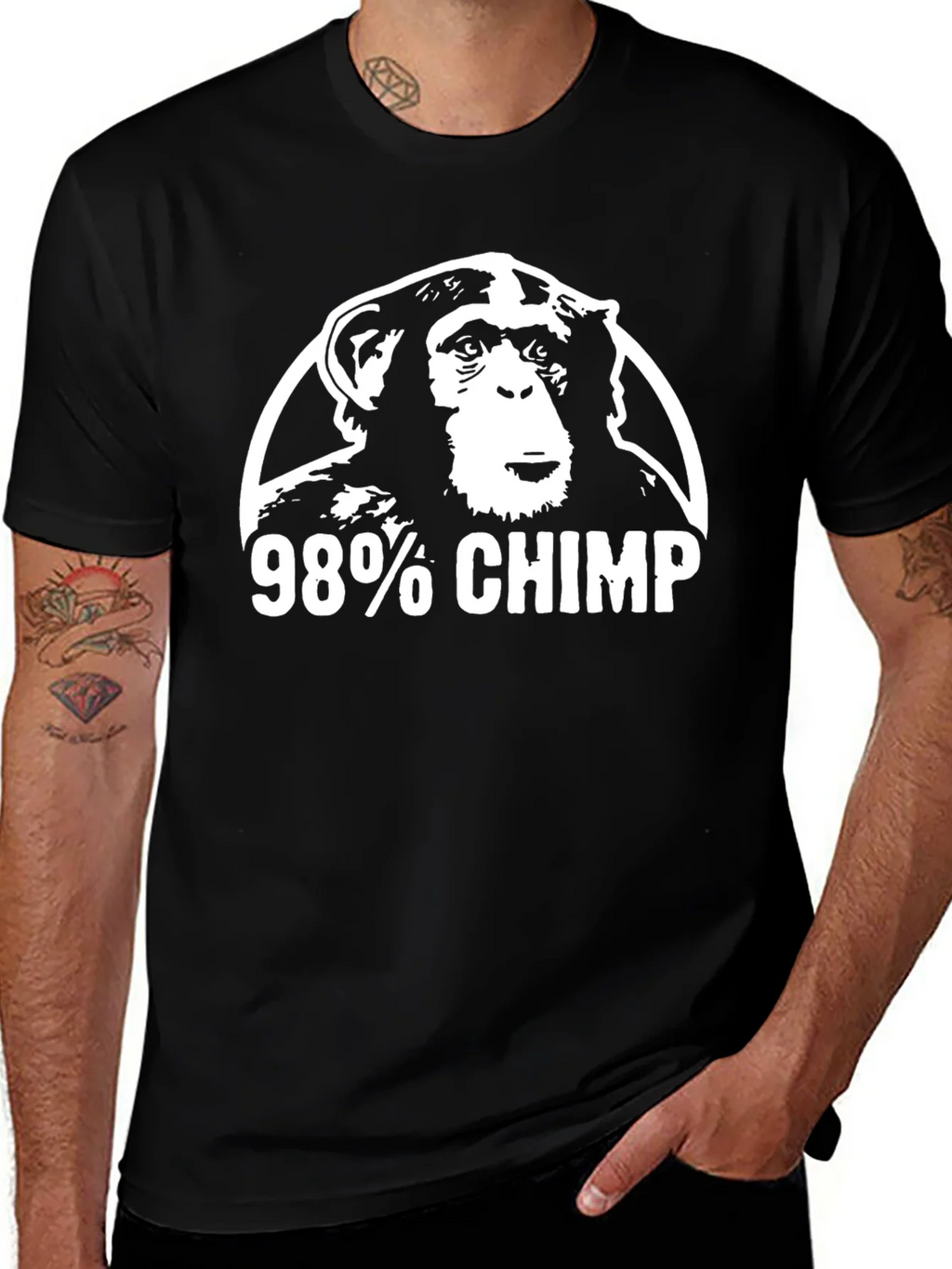 98% Chimp Graphic Tee - Black T-Shirt