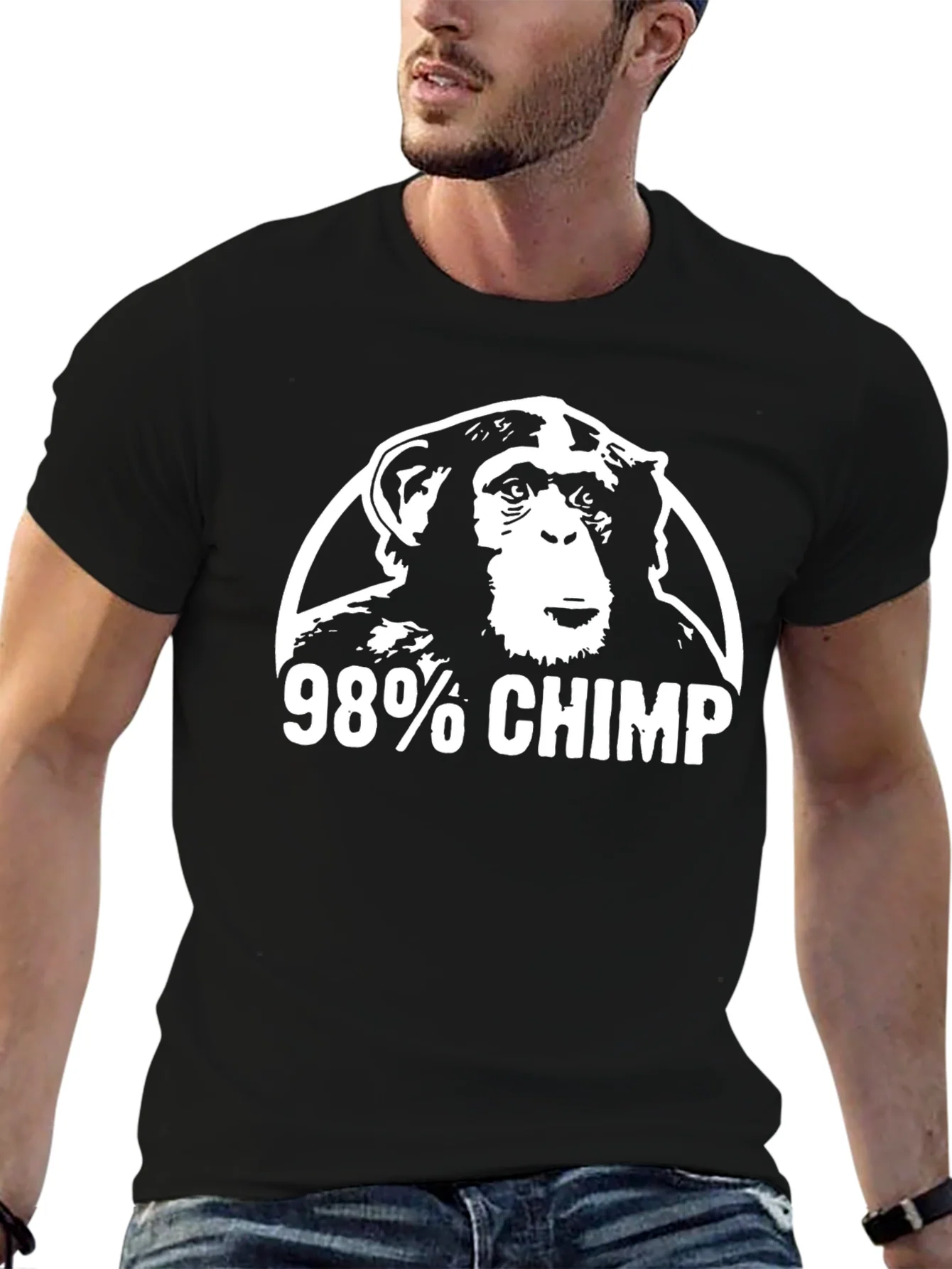 98% Chimp Graphic Tee - Black T-Shirt