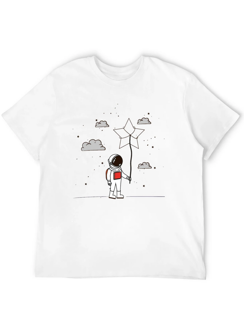 Astronaut in Clouds Graphic Tee - Modern Black T-Shirt