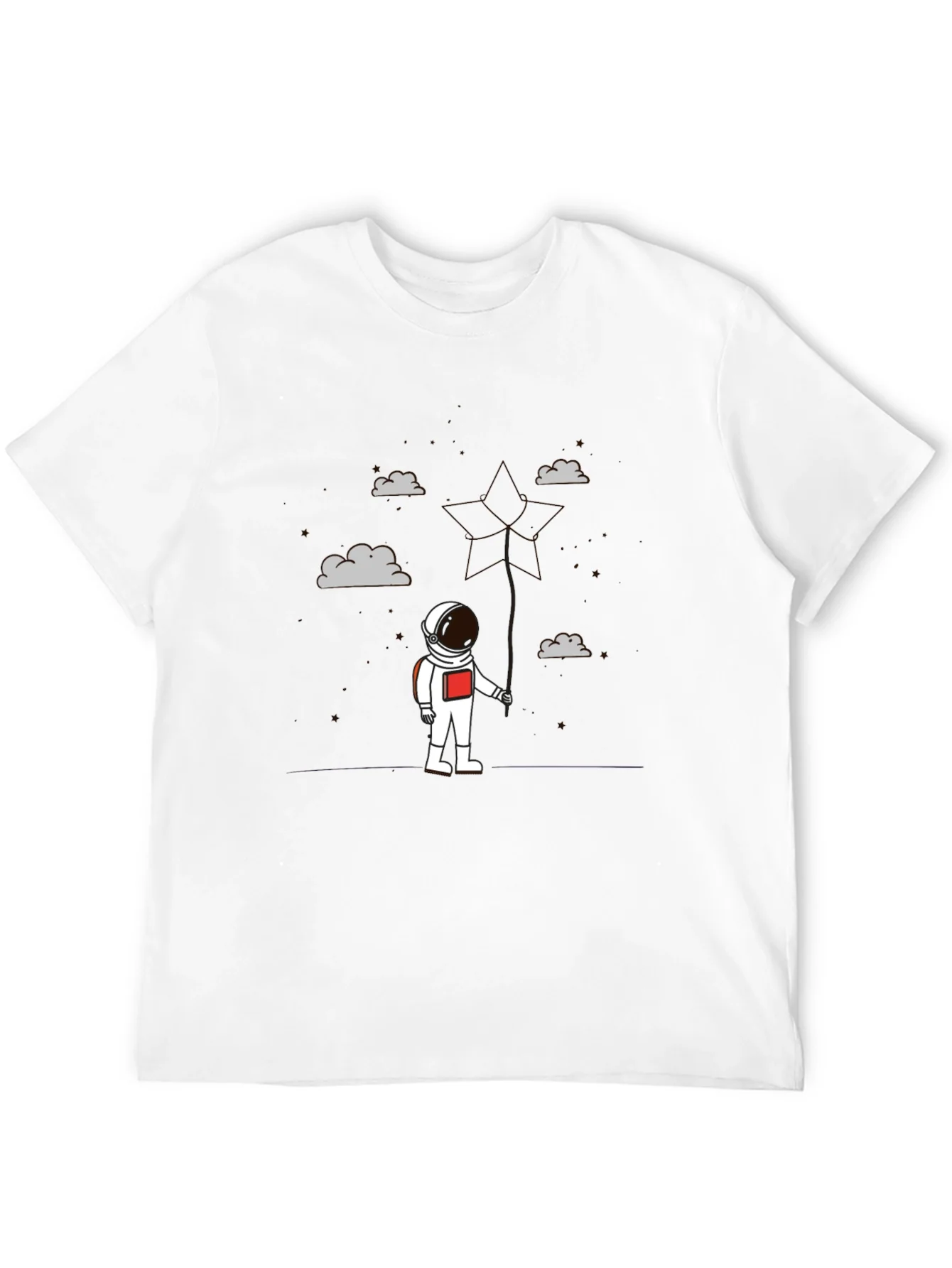 Astronaut in Clouds Graphic Tee - Modern Black T-Shirt