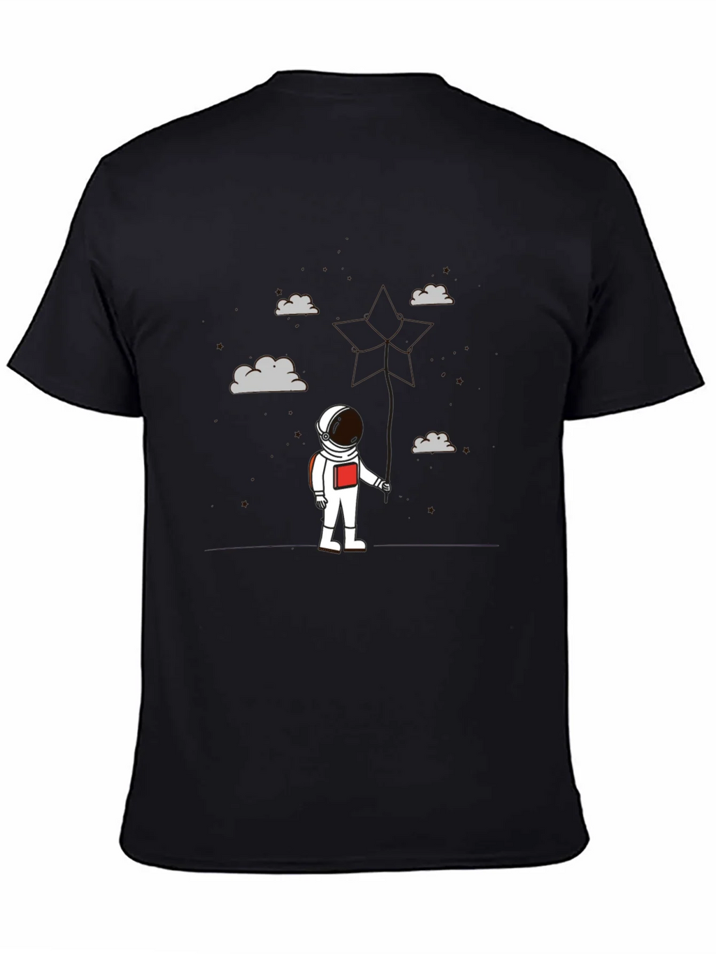 Astronaut in Clouds Graphic Tee - Modern Black T-Shirt