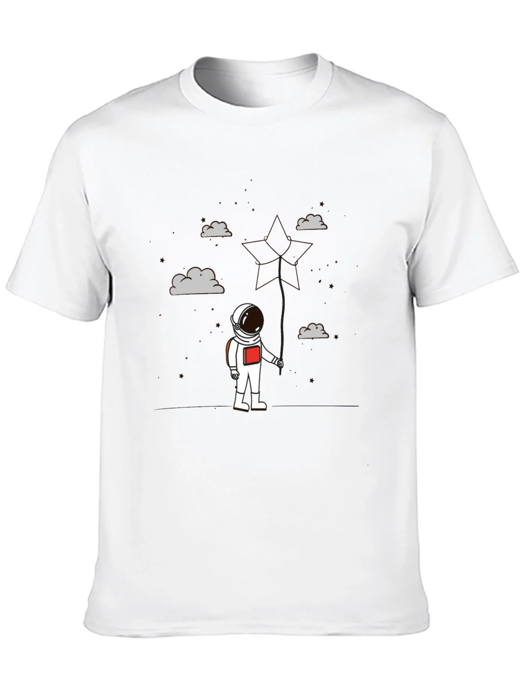 Astronaut in Clouds Graphic Tee - Modern Black T-Shirt