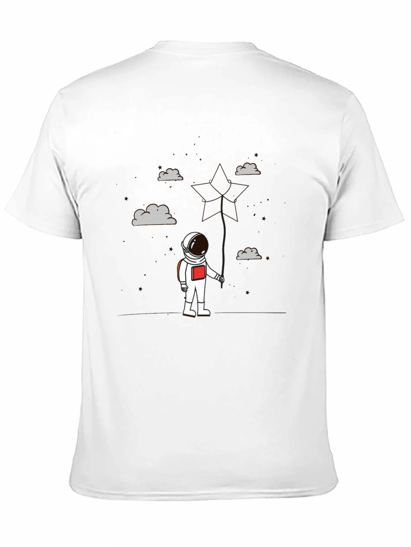 Astronaut in Clouds Graphic Tee - Modern Black T-Shirt