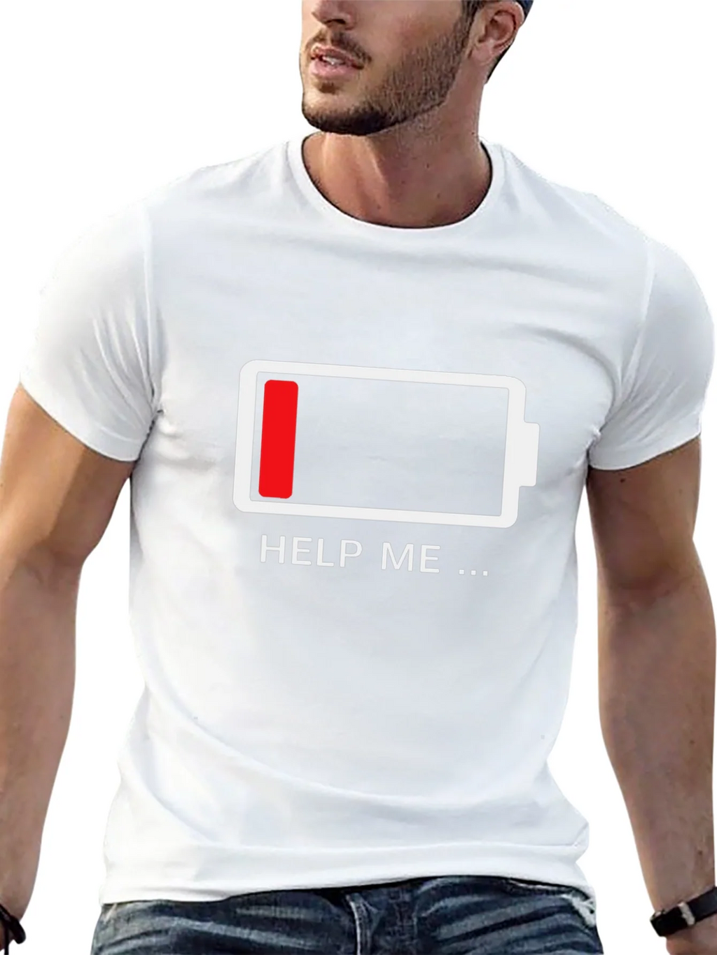 Low Battery T-Shirt - Funny Help Me Design