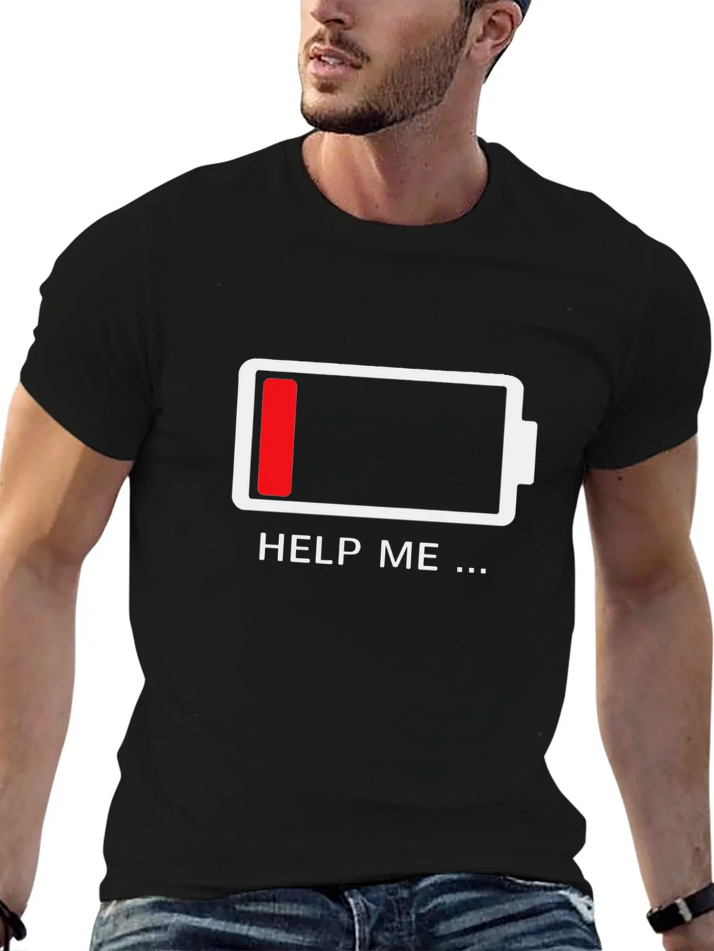 Low Battery T-Shirt - Funny Help Me Design