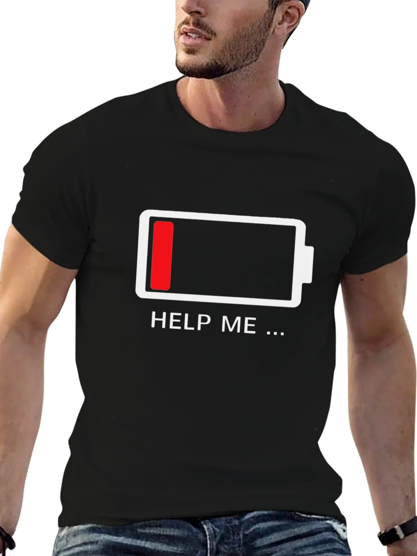 Low Battery T-Shirt - Funny Help Me Design