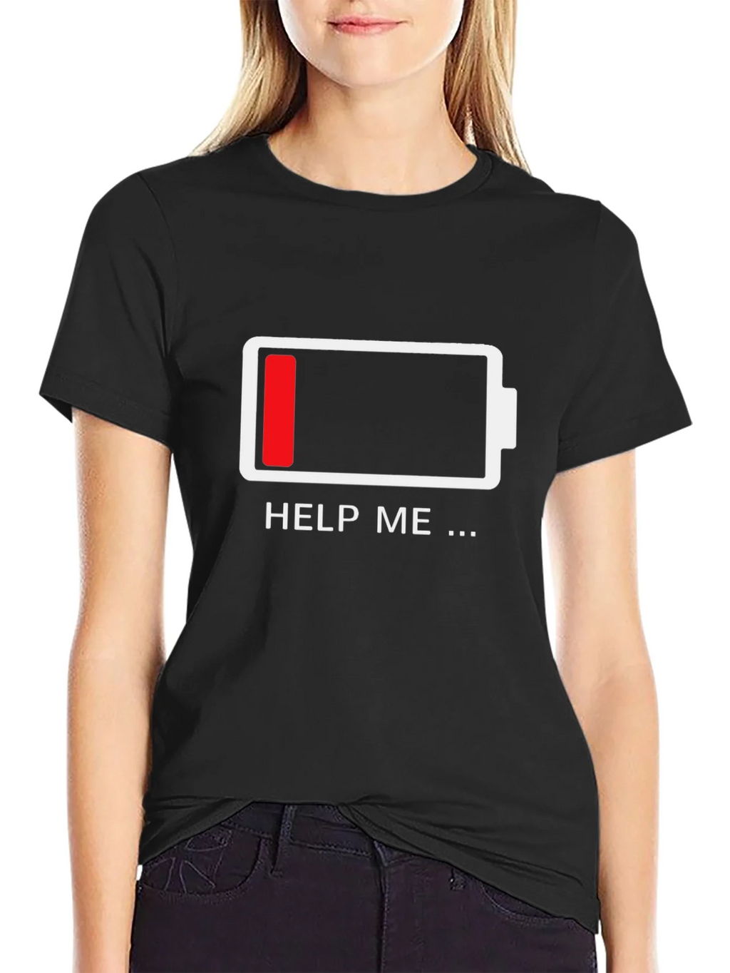 Low Battery T-Shirt - Funny Help Me Design