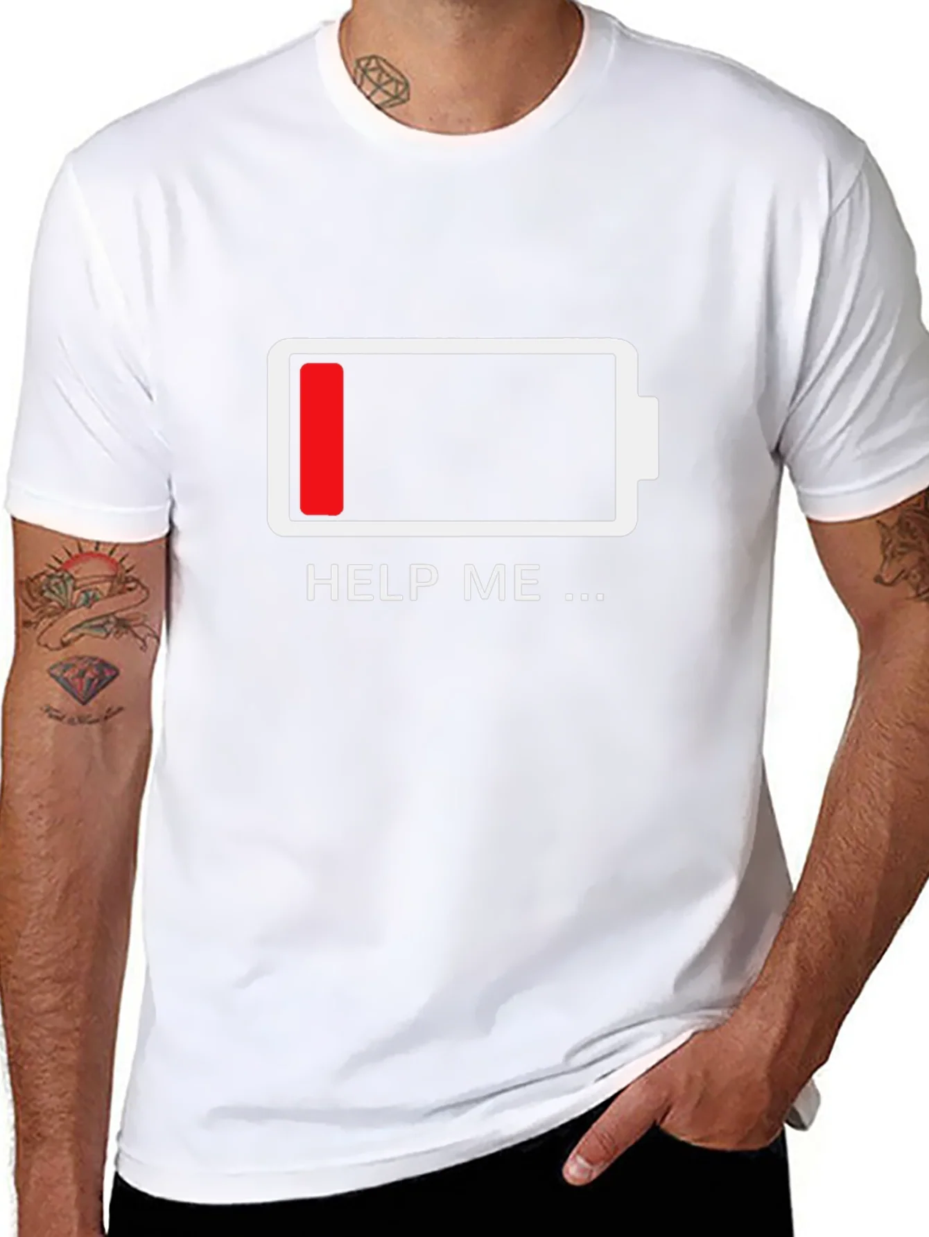 Low Battery T-Shirt - Funny Help Me Design