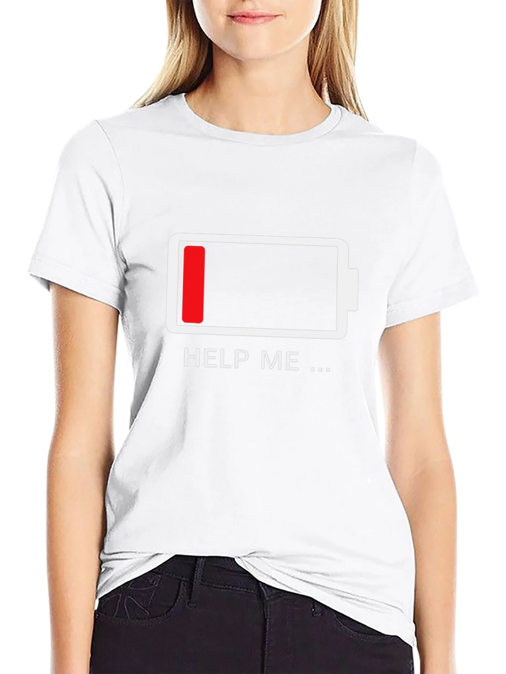 Low Battery T-Shirt - Funny Help Me Design