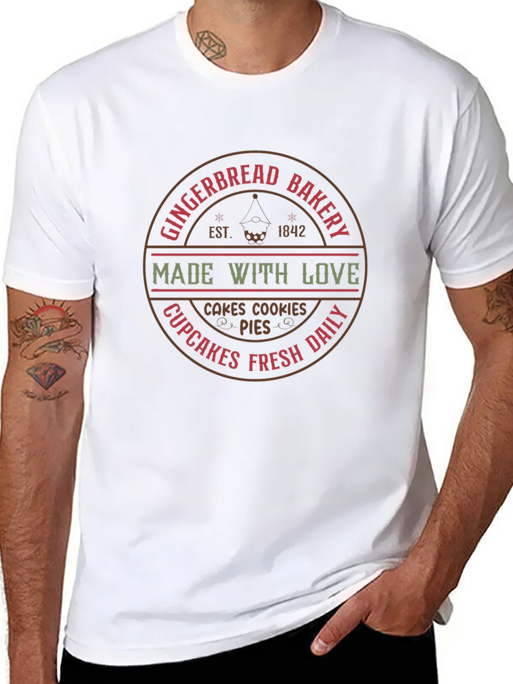 Gingerbread Bakery T-Shirt - Made With Love