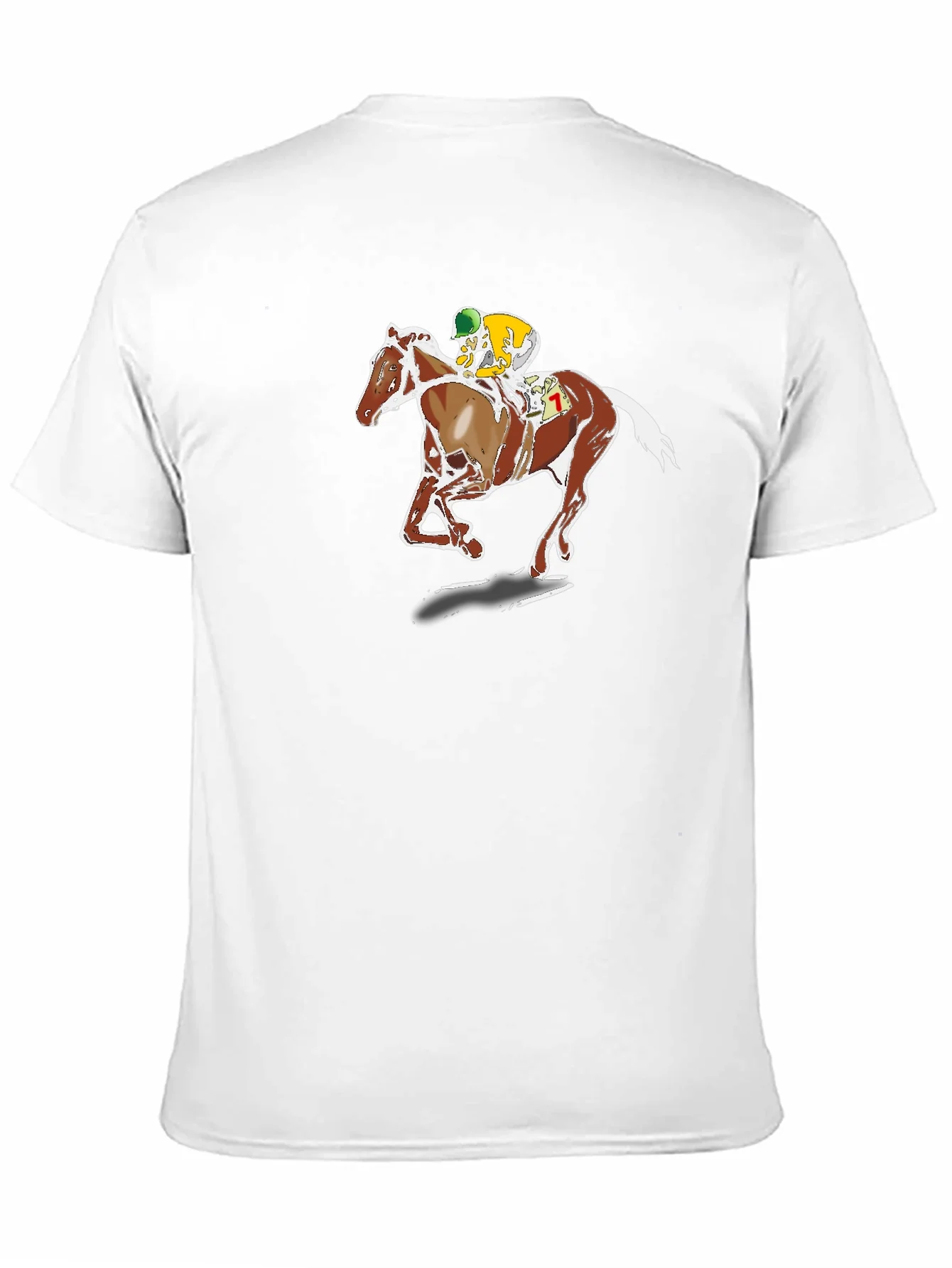 Horse Racing Graphic Tee - Black Cotton T-Shirt