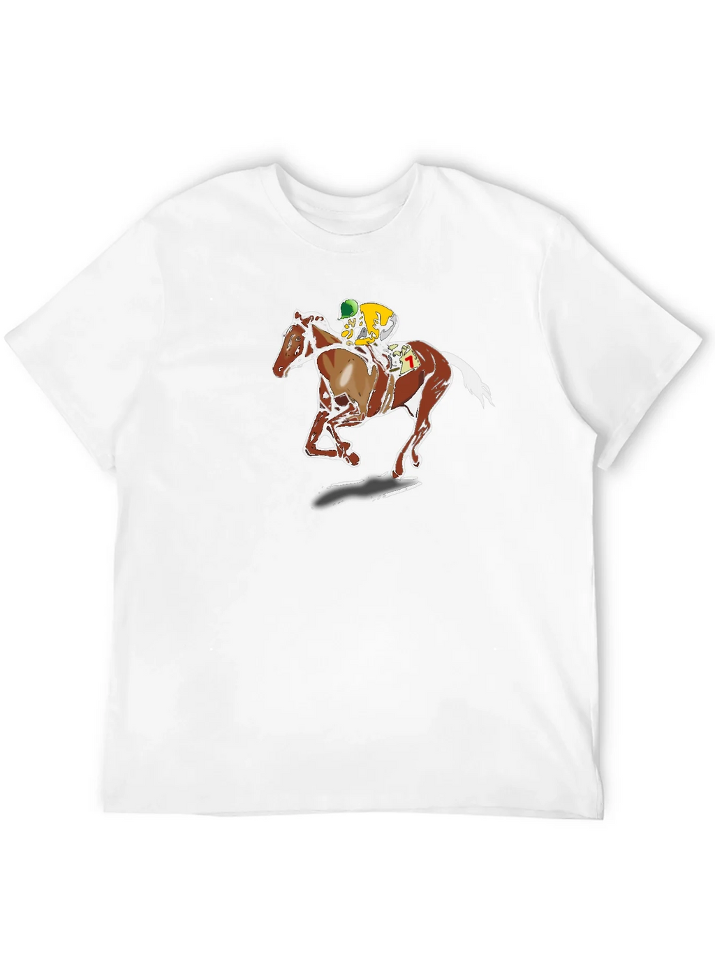 Horse Racing Graphic Tee - Black Cotton T-Shirt