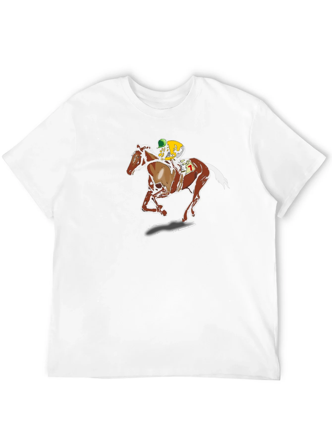 Horse Racing Graphic Tee - Black Cotton T-Shirt