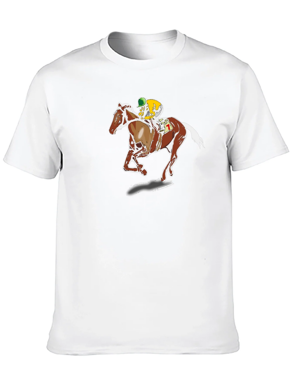 Horse Racing Graphic Tee - Black Cotton T-Shirt