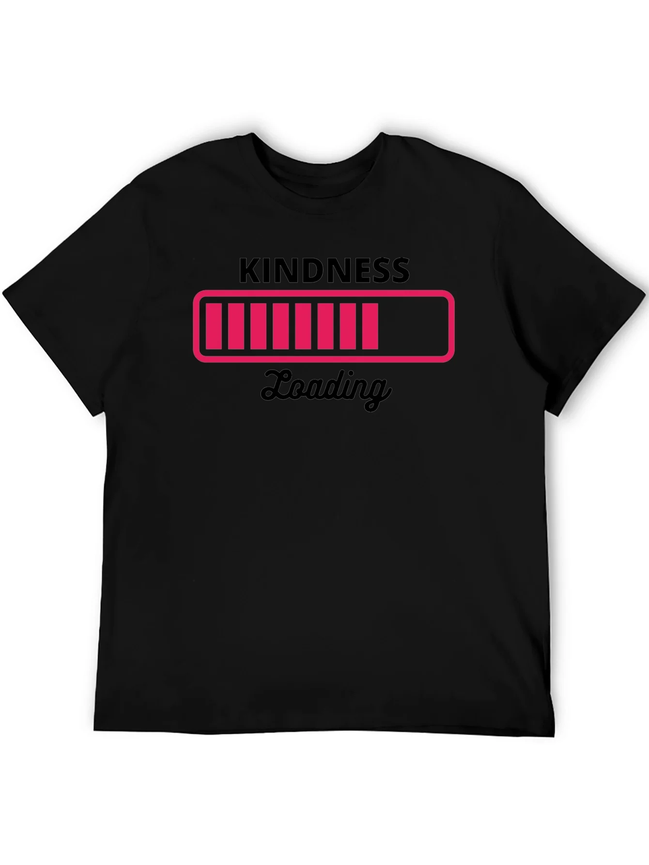Kindness Loading Black Graphic Tee - Trendy Unisex T-Shirt